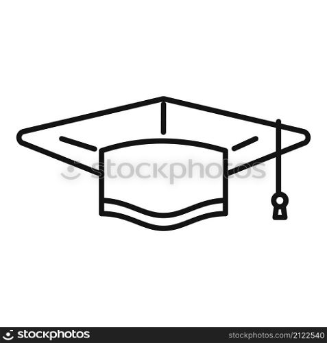 Graduation hat icon outline vector. College diploma. University student. Graduation hat icon outline vector. College diploma