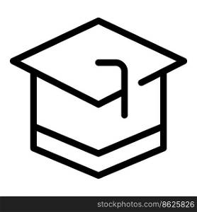 Graduation hat icon outline vector. Online education. School learning. Graduation hat icon outline vector. Online education