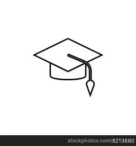 graduation hat icon vector illustration logo design