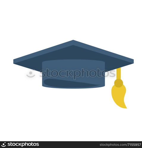 graduation hat isolated icon on white, stock vector illustration