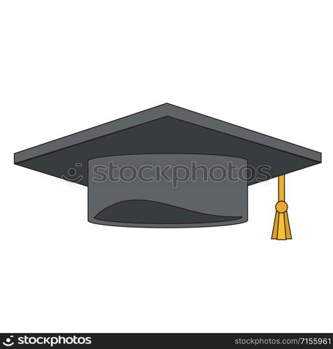 graduation hat on white, stock vector illustration