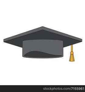 graduation hat on white, stock vector illustration