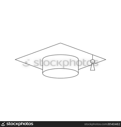 Graduation hat vector icon illustration design