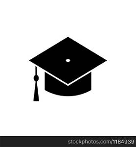 Graduation hat vector icon on white background. Graduation hat vector icon on white