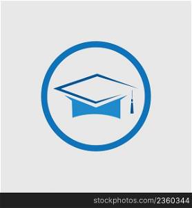 graduation logo illustration design template on background gray colour