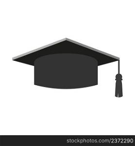 Graduation university or college black cap. Element for degree ceremony.