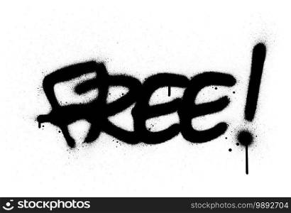 graffiti free word sprayed in black over white