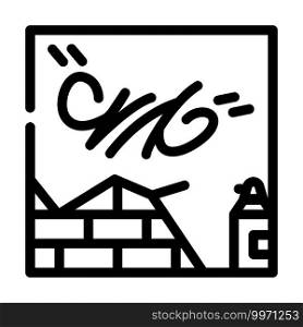 graffiti on wall line icon vector. graffiti on wall sign. isolated contour symbol black illustration. graffiti on wall line icon vector illustration