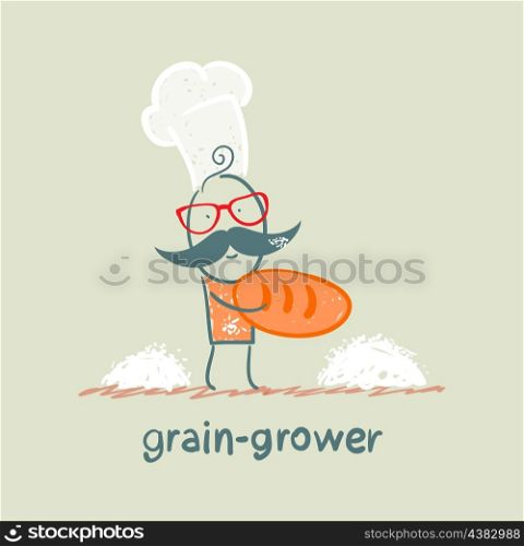grain grower keeps the bread of flour