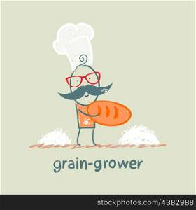 grain grower keeps the bread of flour