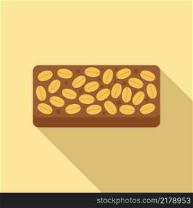 Grain snack bar icon flat vector. Food granola. Protein energy. Grain snack bar icon flat vector. Food granola