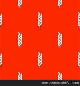 Grain spike pattern repeat seamless in orange color for any design. Vector geometric illustration. Grain spike pattern seamless