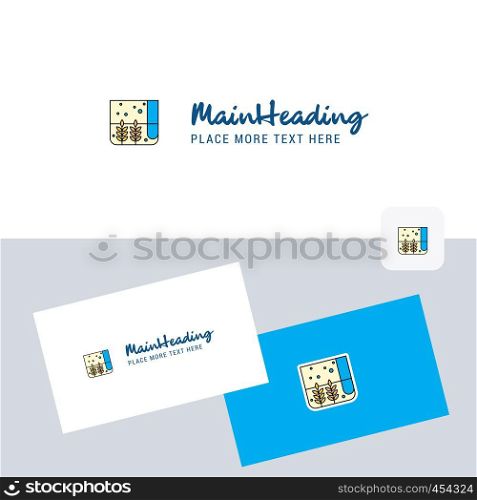 Grains bag vector logotype with business card template. Elegant corporate identity. - Vector