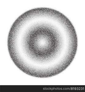 Grainy circle with noise dotted texture. Gradient ball with shadow on white background. Abstract planet sphere with halftone stipple effect. Vector shape.. Grainy circle with noise dotted texture. Gradient ball with shadow on white background. Abstract planet sphere with halftone stipple effect. Vector shape