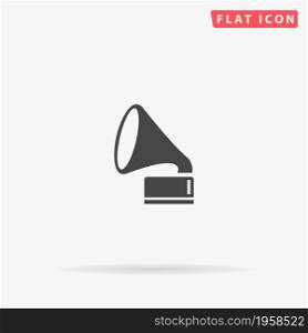 Gramophone flat vector icon. Hand drawn style design illustrations.. Gramophone flat vector icon