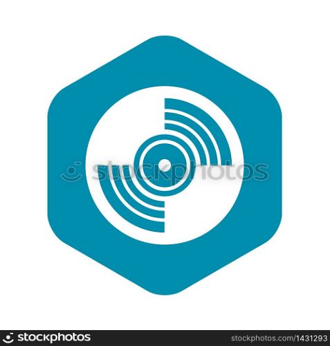 Gramophone vinyl LP record icon in simple style on a white background vector illustration. Gramophone vinyl LP record icon, simple style