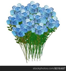Grand bouquet of blue roses, for a meeting or celebration. Vector illustration of flowers&#xA;