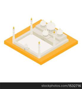 Grand mosque icon. Isometric illustration of grand mosque vector icon for web. Grand mosque icon, isometric style