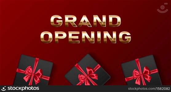 Grand opening vector banner. Template festive design element for opening ceremony can be used as background or poster. Grand opening vector banner. Festive template for opening ceremony