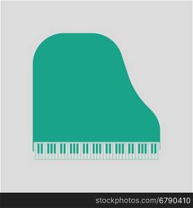 Grand piano icon. Gray background with green. Vector illustration.