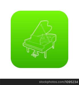 Grand piano icon green vector isolated on white background. Grand piano icon green vector