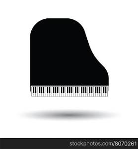 Grand piano icon. White background with shadow design. Vector illustration.