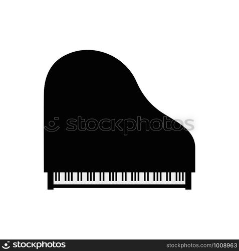 grand piano top view, vector flat illustration, isolation. grand piano ...