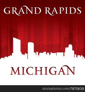 Grand Rapids Michigan city skyline silhouette. Vector illustration