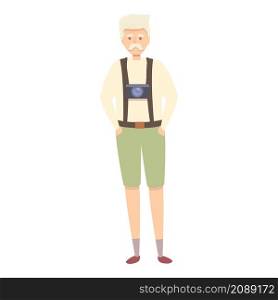 Grandfather tourist icon cartoon vector. Senior travel. Old man character. Grandfather tourist icon cartoon vector. Senior travel