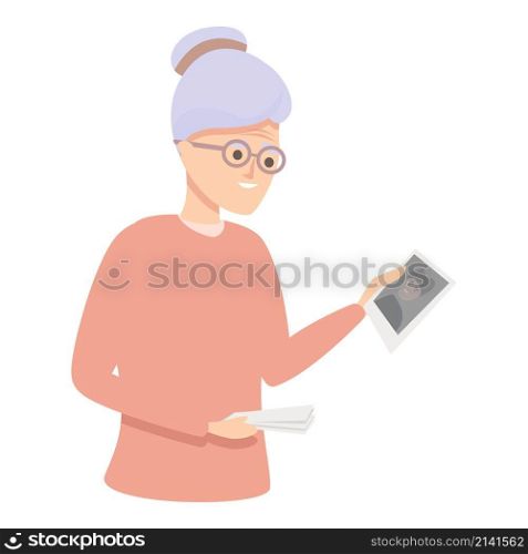 Grandma dementia icon cartoon vector. Woman alzheimer. Positive care. Grandma dementia icon cartoon vector. Woman alzheimer