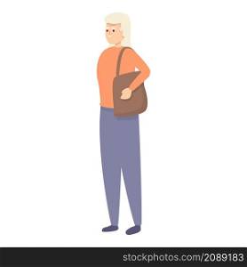 Grandma holiday life icon cartoon vector. Senior travel. Happy woman. Grandma holiday life icon cartoon vector. Senior travel