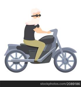 Grandpa biker icon cartoon vector. Senior travel. Person retirement. Grandpa biker icon cartoon vector. Senior travel