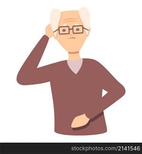 Grandpa dementia icon cartoon vector. Old senior disease. Alzheimer care. Grandpa dementia icon cartoon vector. Old senior disease