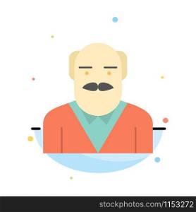 Grandpa, Father, Old Man, Uncle Abstract Flat Color Icon Template