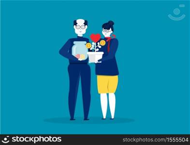 grandparents day with save money Retirement age Vector illustration