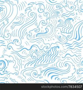 Grange Sea background. Seamless Hand-drawn vector illustration