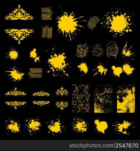 Grange3. Set of blots and abstraction for design. A vector illustration