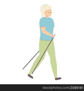 Granny sport walking icon cartoon vector. Senior travel. Old woman. Granny sport walking icon cartoon vector. Senior travel