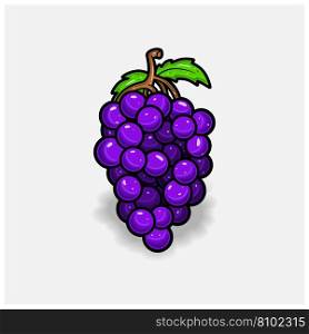 Grape fruit cartoon with simple gradient Vector Image