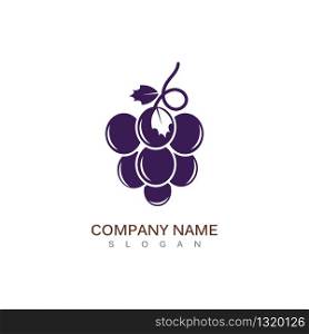 Grape fruit logo flat vector template icon illustration design