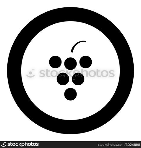 Grape icon black color in circle vector illustration isolated