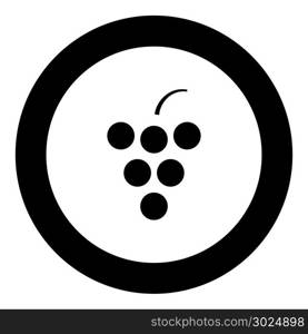 Grape icon black color in circle vector illustration isolated