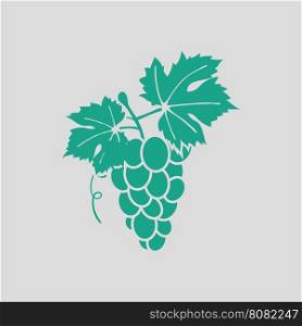 Grape icon. Gray background with green. Vector illustration.