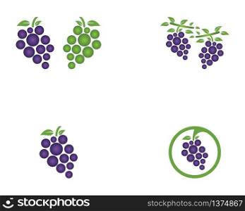 Grape icon logo design template