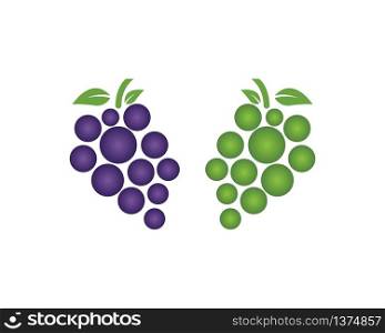 Grape icon logo template vector