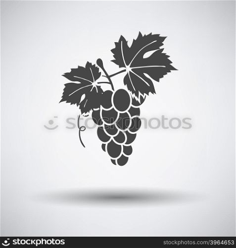 Grape icon on gray background with round shadow. Vector illustration.