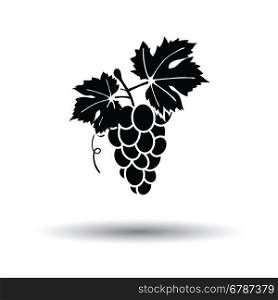 Grape icon. White background with shadow design. Vector illustration.