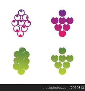 Grape vector logo icon set design