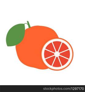 Grapefruit. A whole grapefruit and a cut. Vector stock illustration. - Vector illustration. Grapefruit. A whole grapefruit and a cut. Vector stock illustration. - Vector