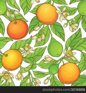 grapefruit branch vector pattern. grapefruit branch vector pattern on white background